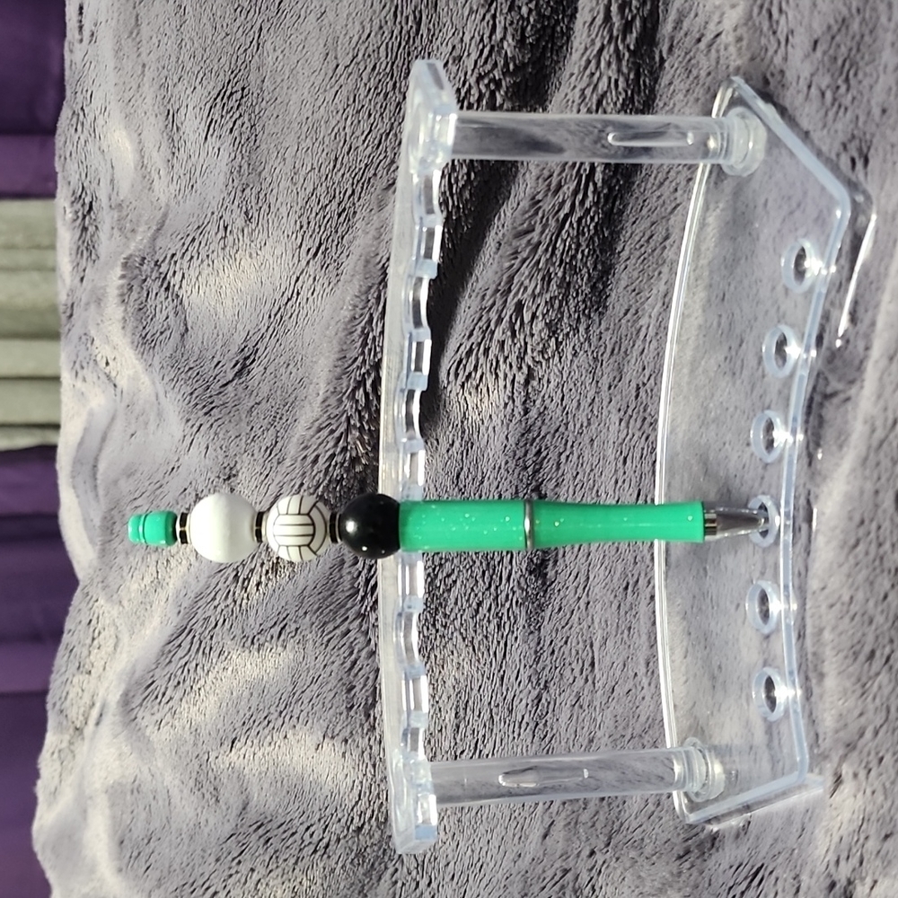 HANDMADE DECORATIVE VOLLEYBALL PEN. Includes pouch.